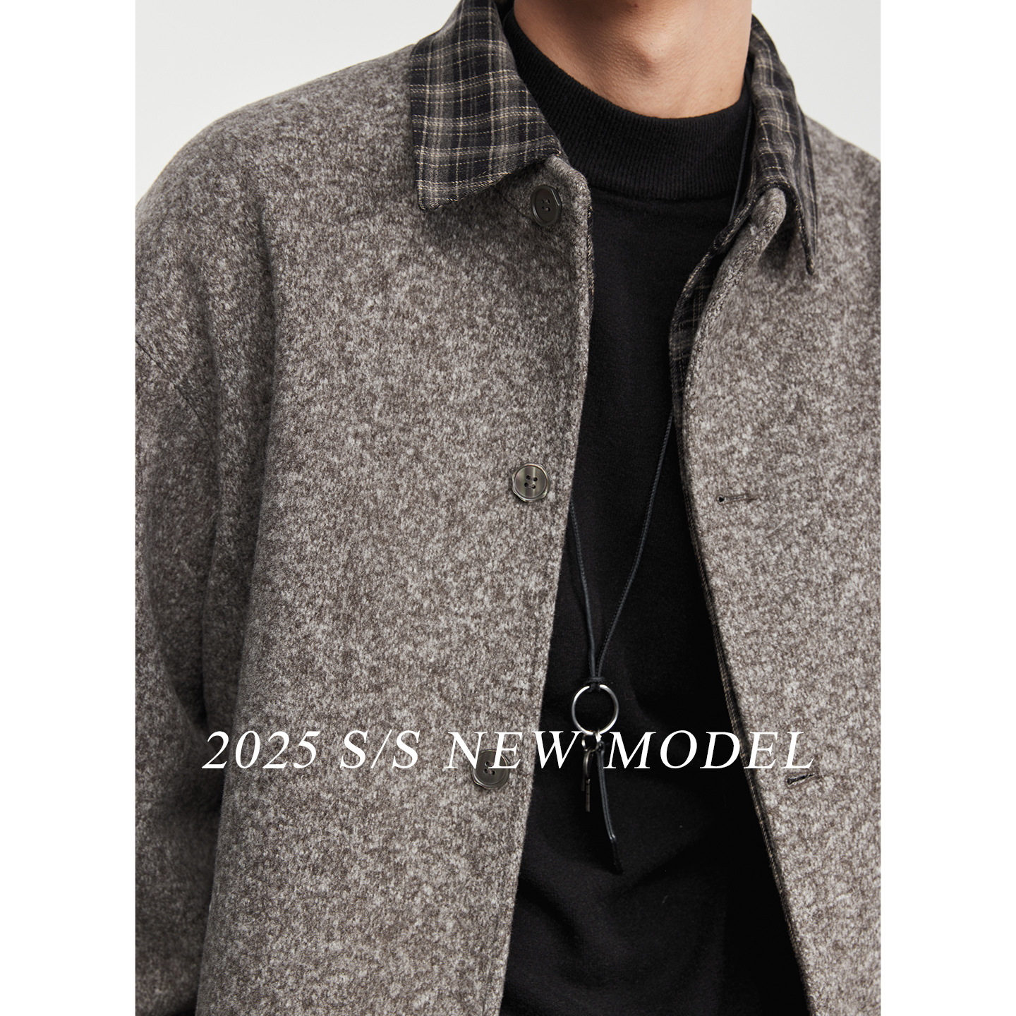 페이크 투 체크 카디건 기모 재킷 가을 겨울 터틀 혼방 코트 코트