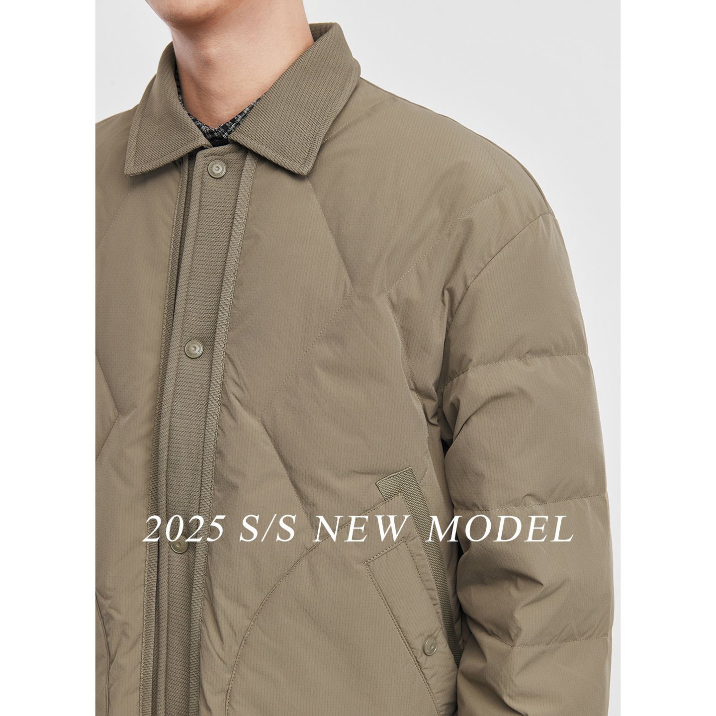 터틀넥 얇은 패딩 신상 캐주얼 남성 겨울 보온 흰색 오리털 점퍼