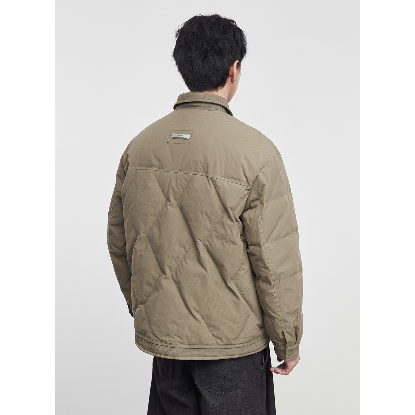 터틀넥 얇은 패딩 신상 캐주얼 남성 겨울 보온 흰색 오리털 점퍼