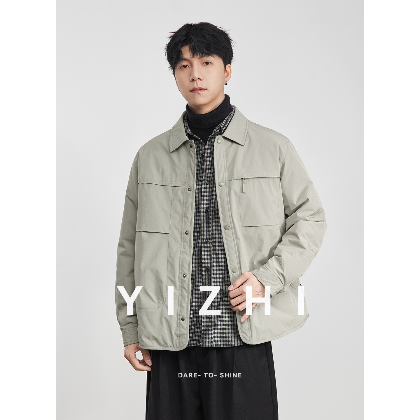 얇은 터틀넥 점퍼 남성 가을겨울 신상품 비즈니스 캐주얼 점퍼 점퍼입니다