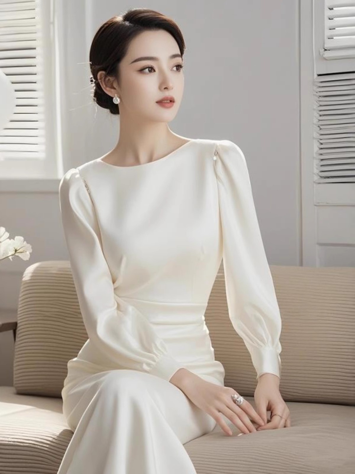 네임 여신 핑크 허리 조임 원피스