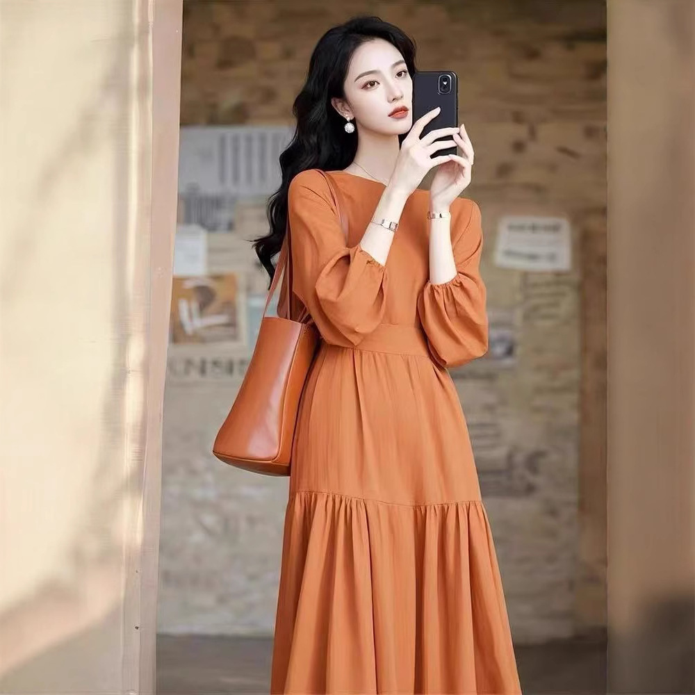 프렌치 롱 스커트 원피스 봄