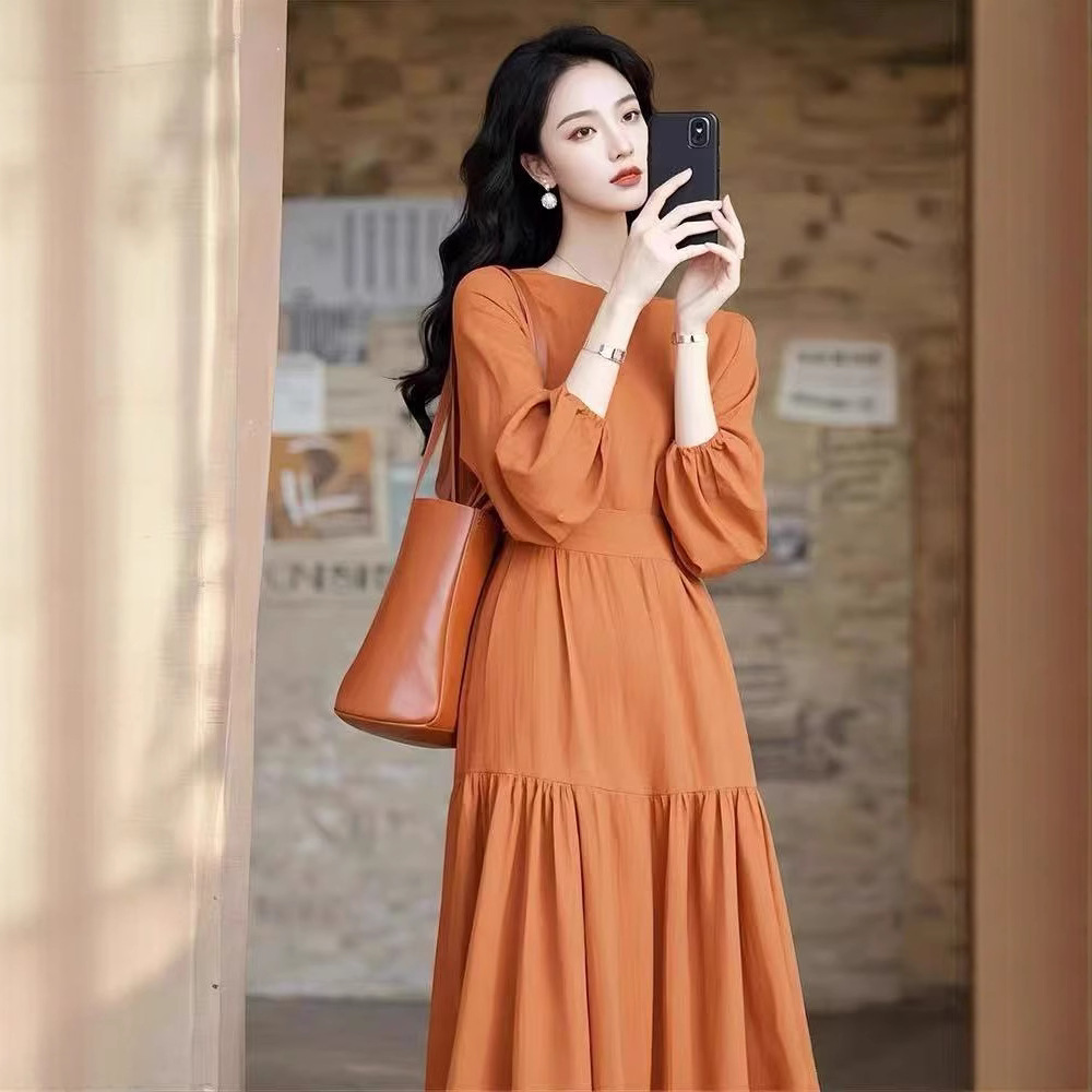 프렌치 롱 스커트 원피스 봄