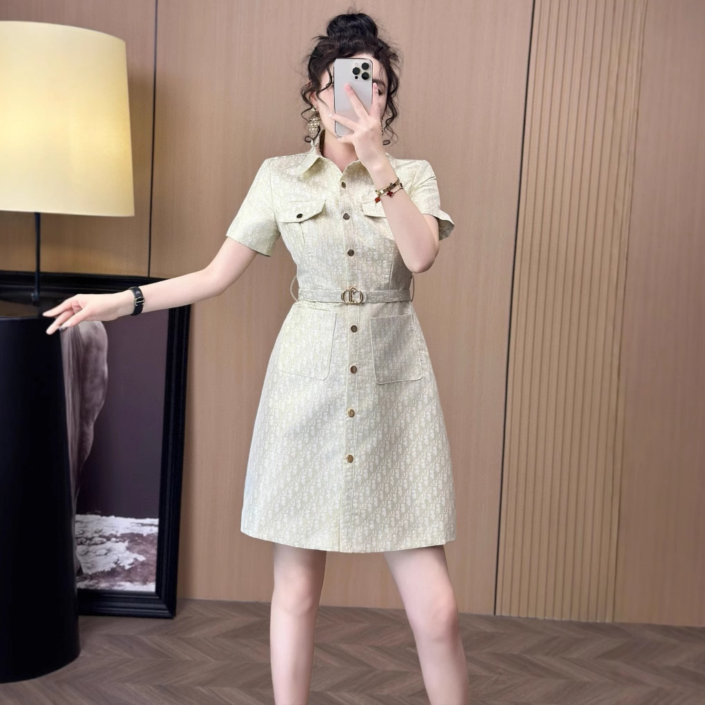 소향 고급 날씬한 레터링 프린트 반팔 원피스녀