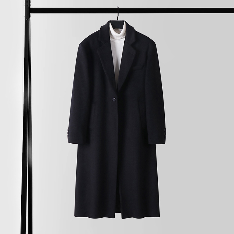 라지 사이즈 루즈한 남성 가을 · 겨울 트렌치코트 신상 남성 모직 코트 남성 롱 기장으로 트렌치한 코리아 캐주얼