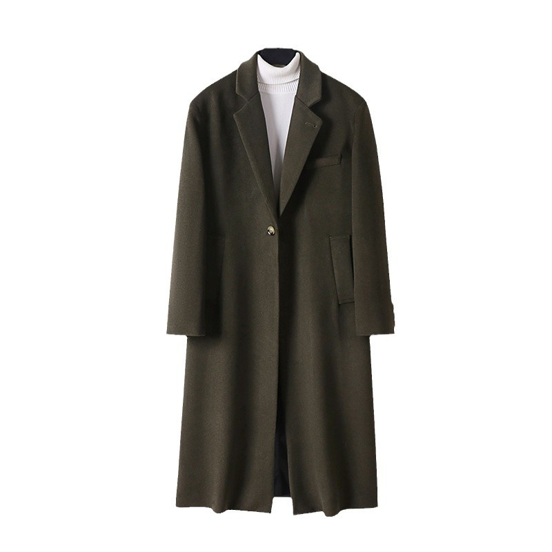 라지 사이즈 루즈한 남성 가을 · 겨울 트렌치코트 신상 남성 모직 코트 남성 롱 기장으로 트렌치한 코리아 캐주얼