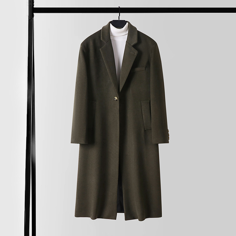 라지 사이즈 루즈한 남성 가을 · 겨울 트렌치코트 신상 남성 모직 코트 남성 롱 기장으로 트렌치한 코리아 캐주얼