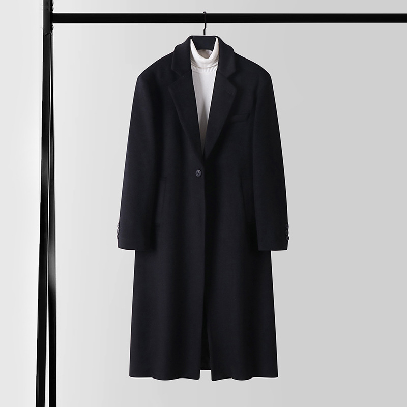 라지 사이즈 루즈한 남성 가을 · 겨울 트렌치코트 신상 남성 모직 코트 남성 롱 기장으로 트렌치한 코리아 캐주얼