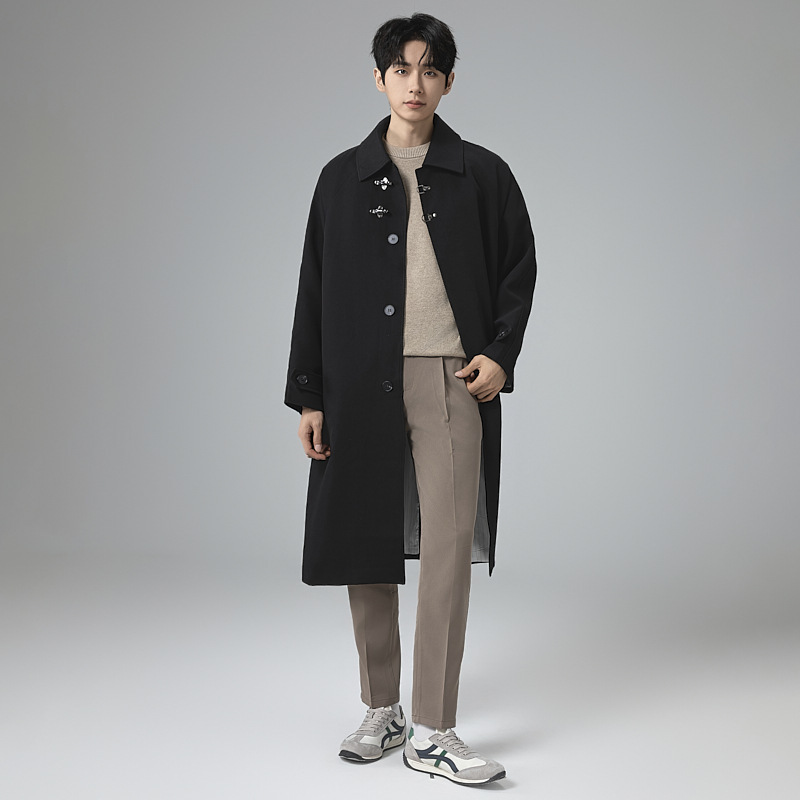 롱 트렌치코트남 오버사이즈, 롱 보디, 롱 보디, 무릎까지 내려오는 오버사이즈 코트, 키 큰 가을겨울남