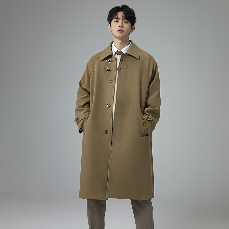 롱 트렌치코트남 오버사이즈, 롱 보디, 롱 보디, 무릎까지 내려오는 오버사이즈 코트, 키 큰 가을겨울남