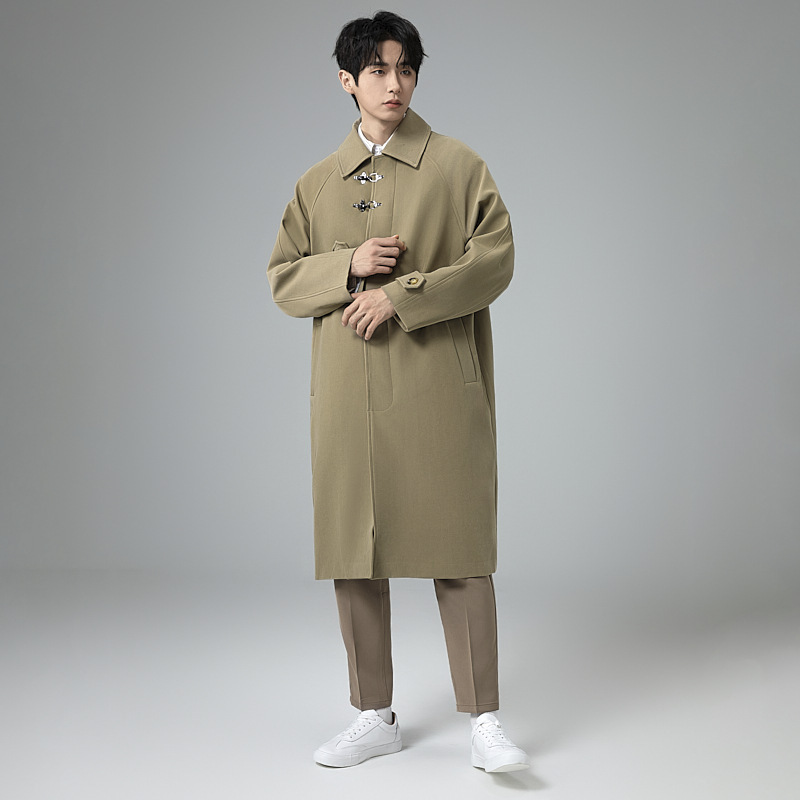 롱 트렌치코트남 오버사이즈, 롱 보디, 롱 보디, 무릎까지 내려오는 오버사이즈 코트, 키 큰 가을겨울남