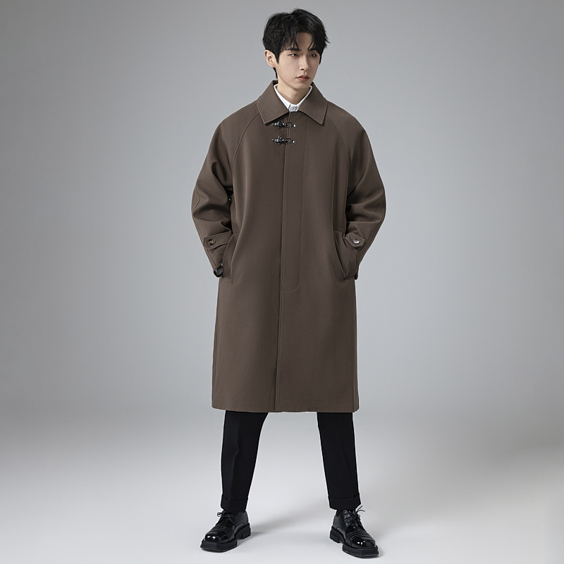 롱 트렌치코트남 오버사이즈, 롱 보디, 롱 보디, 무릎까지 내려오는 오버사이즈 코트, 키 큰 가을겨울남