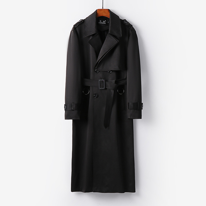 가을겨울 무릎 내려오는 라지 사이즈 남성용 트렌치코트한국판 트렌드인 롱 세미 코트 아우터남
