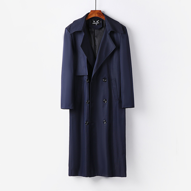 남성 롱 겨울 라지 사이즈의 가을 신상품 롱 무릎 오버 코트입니다
