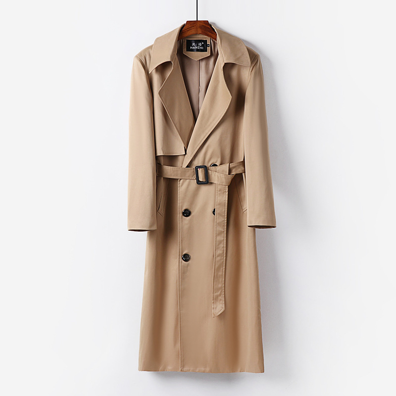 남성 롱 겨울 라지 사이즈의 가을 신상품 롱 무릎 오버 코트입니다