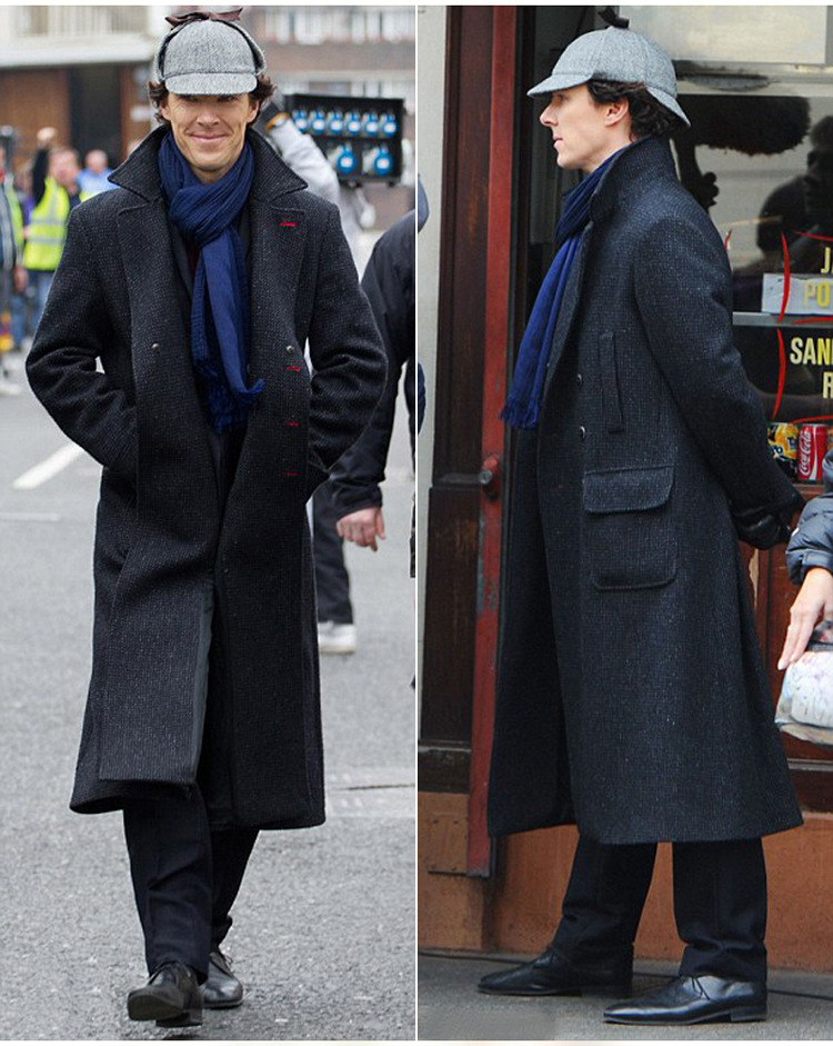 빈티지한 체크 트렌치코트 남성 중추 봄 신상 래글런 캐주얼 더블 코트 라지 사이즈