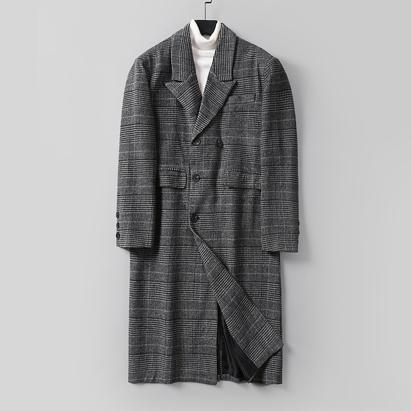 라지 사이즈면 덧대 무게감 두툼한 총바지락 한국판 롱 모직 코트 남자 가을겨울 초롱 여자아이 아우터 남자