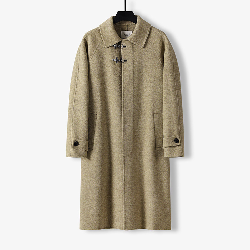 모직 코트남 롱 니켈로 양면 울 트렌치코트 가을겨울 한판 코트남