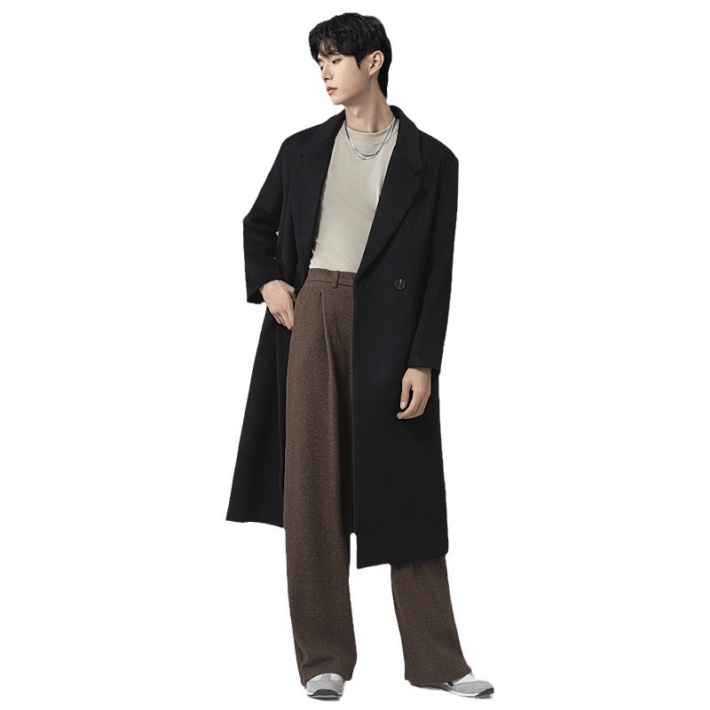 신상 가을 겨울 라미드 코트 롱 박시 라지 사이즈 캐주얼 패드 모직 코트로 트렌디한 아우터