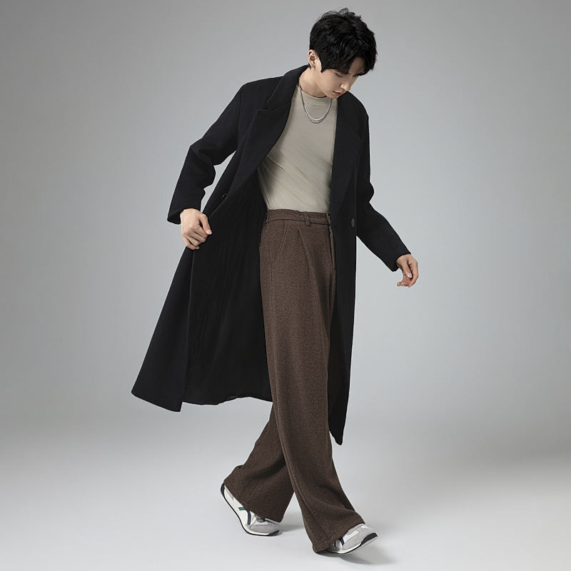 신상 가을 겨울 라미드 코트 롱 박시 라지 사이즈 캐주얼 패드 모직 코트로 트렌디한 아우터