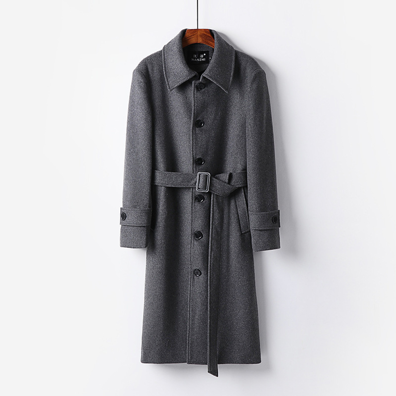 가을 겨울 신상품 남성 모직물 코트 롱 모직물 코트 슬림핏 모직물 코트 남성 트렌치코트 라지 사이즈