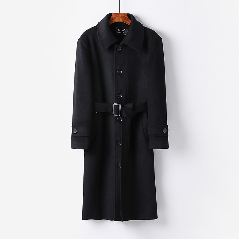 가을 겨울 신상품 남성 모직물 코트 롱 모직물 코트 슬림핏 모직물 코트 남성 트렌치코트 라지 사이즈