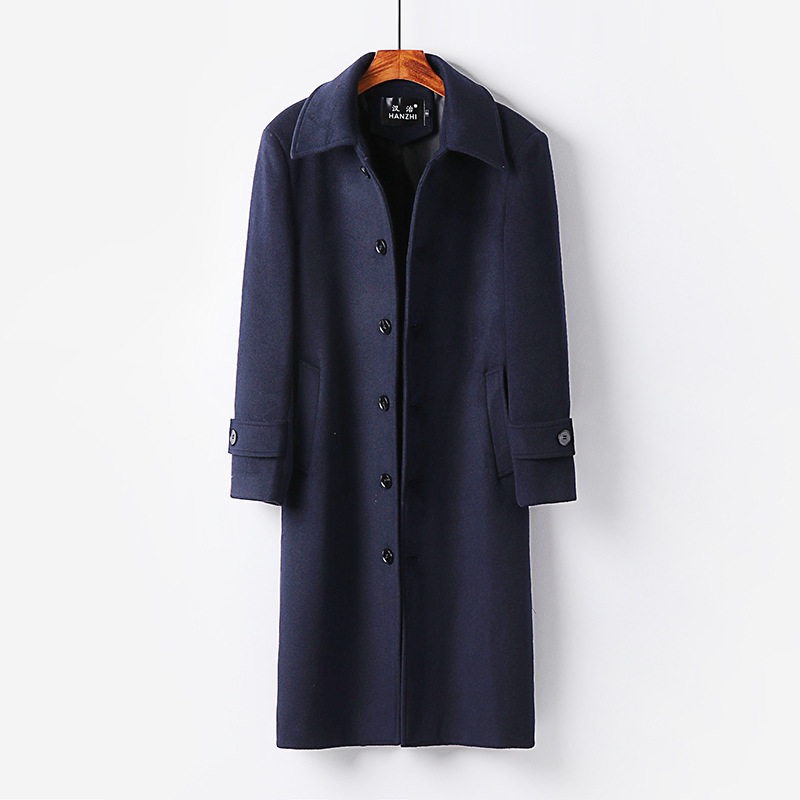 가을 겨울 신상품 남성 모직물 코트 롱 모직물 코트 슬림핏 모직물 코트 남성 트렌치코트 라지 사이즈