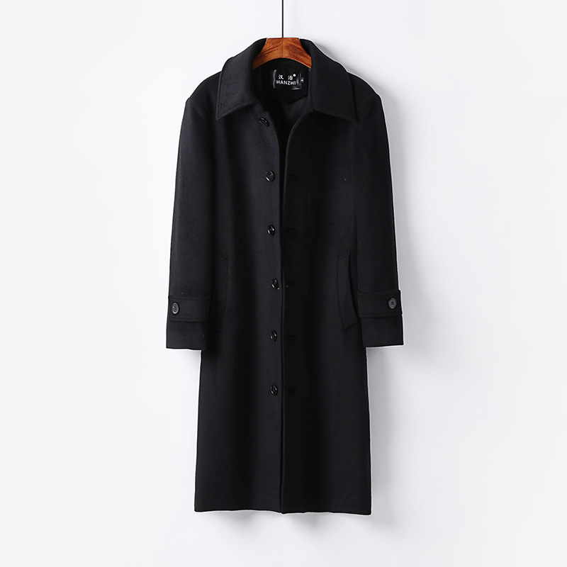 가을 겨울 신상품 남성 모직물 코트 롱 모직물 코트 슬림핏 모직물 코트 남성 트렌치코트 라지 사이즈