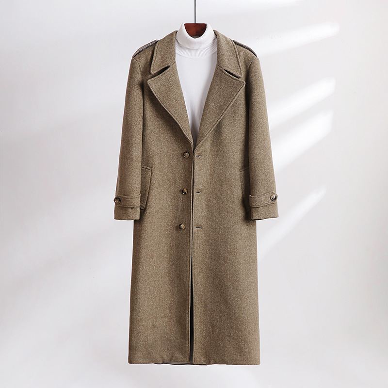 가을 겨울 신상 두꺼운 모직 코트남자 맥시 기장의 고급 느낌 건달 여자 트렌치코트 디자인 느낌 아우터남자