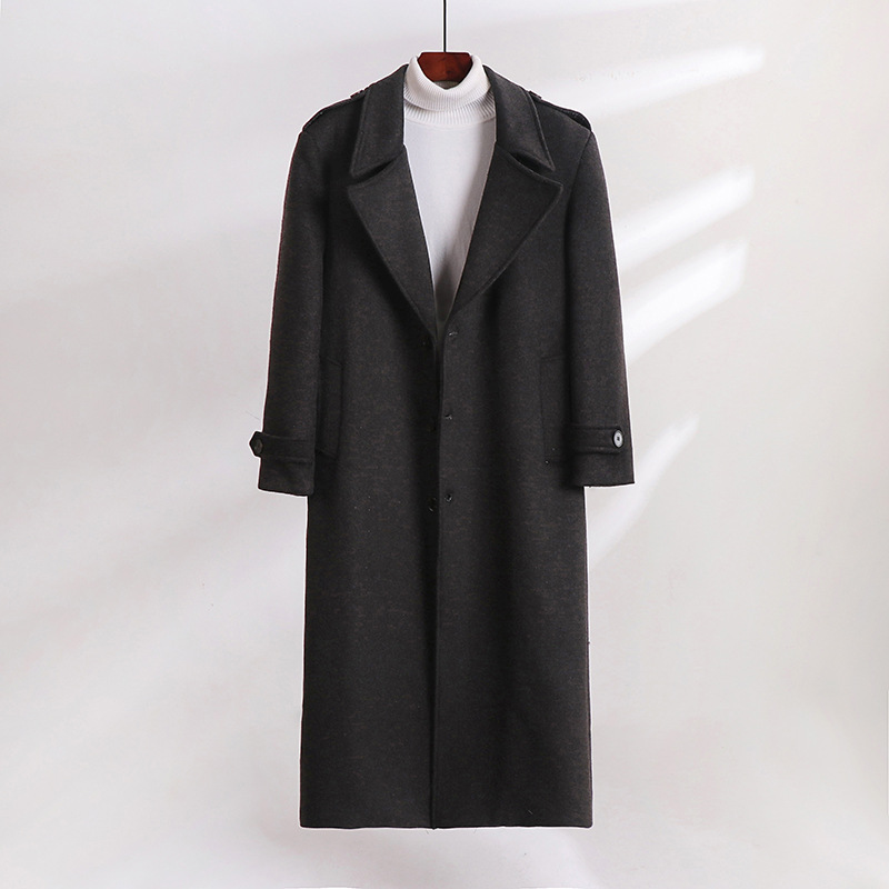 가을 겨울 신상 두꺼운 모직 코트남자 맥시 기장의 고급 느낌 건달 여자 트렌치코트 디자인 느낌 아우터남자