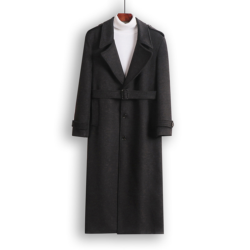 가을 겨울 신상 두꺼운 모직 코트남자 맥시 기장의 고급 느낌 건달 여자 트렌치코트 디자인 느낌 아우터남자
