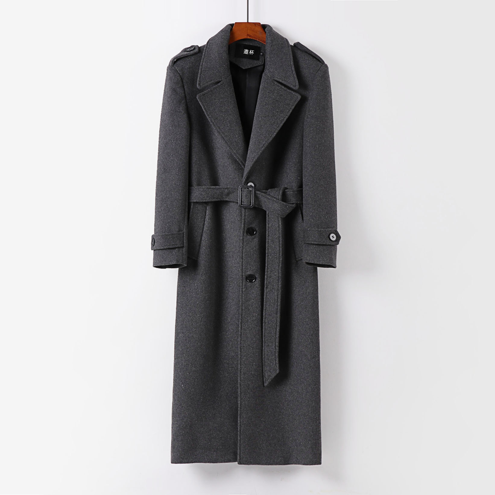 모직 코트 남성 무릎 높이 롱 트렌치코트 남성 가을 겨울 신상 멋스러운 코트와 롱 코트 롱 소매 라지 사이즈