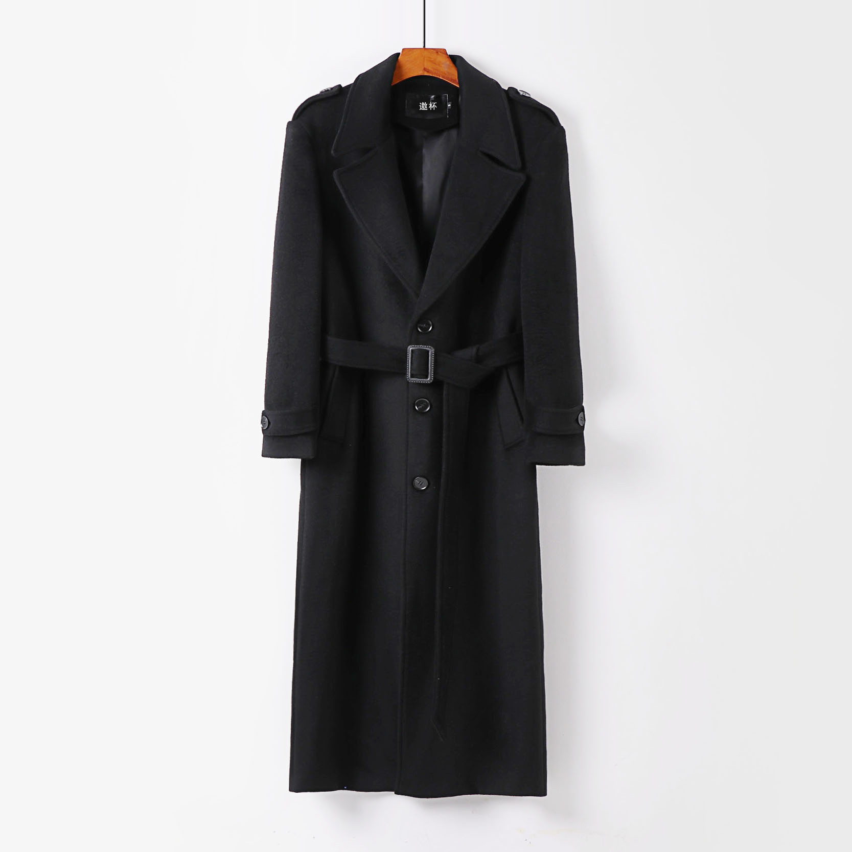 모직 코트 남성 무릎 높이 롱 트렌치코트 남성 가을 겨울 신상 멋스러운 코트와 롱 코트 롱 소매 라지 사이즈