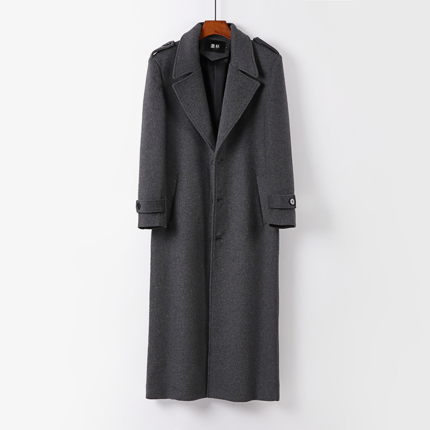 모직 코트 남성 무릎 높이 롱 트렌치코트 남성 가을 겨울 신상 멋스러운 코트와 롱 코트 롱 소매 라지 사이즈