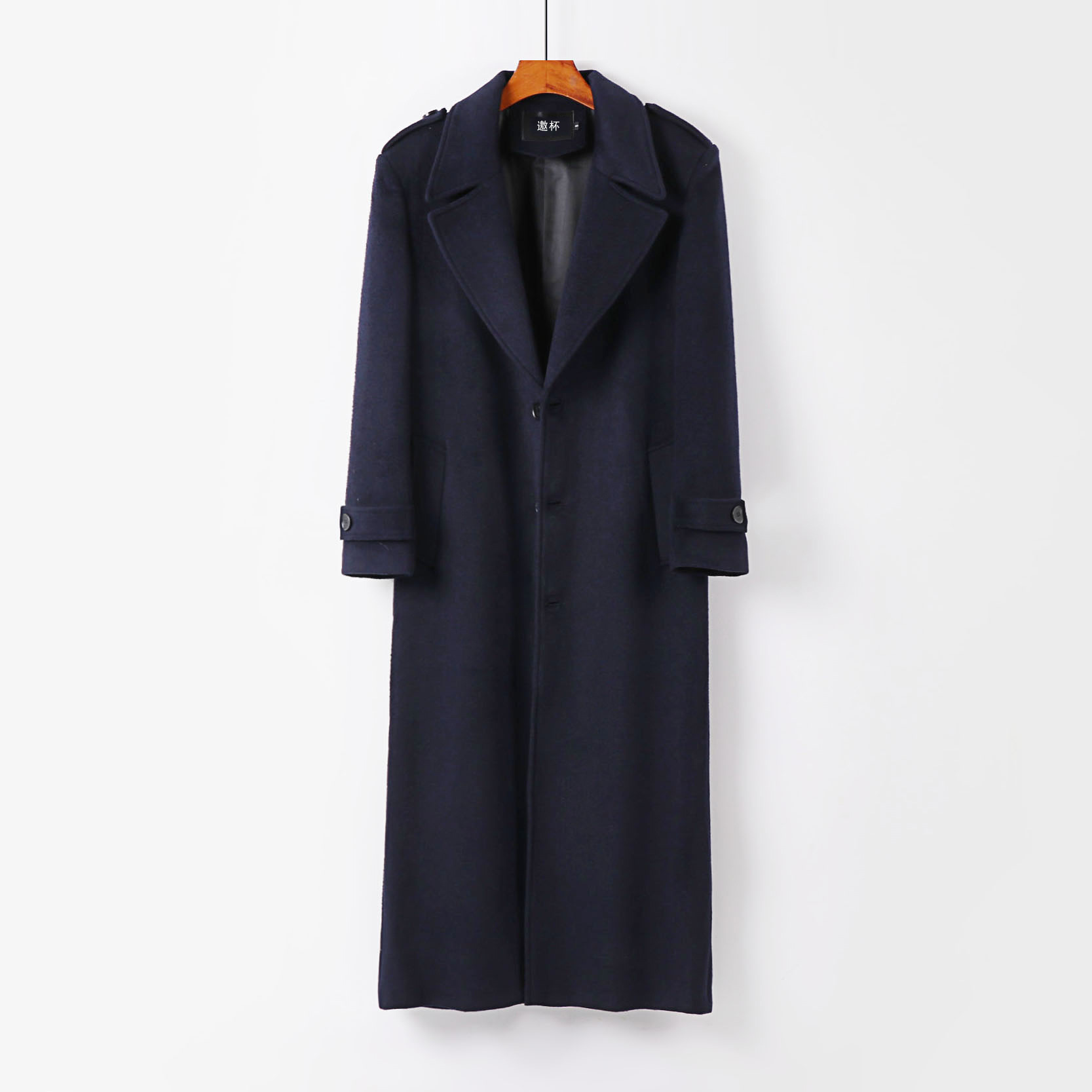 모직 코트 남성 무릎 높이 롱 트렌치코트 남성 가을 겨울 신상 멋스러운 코트와 롱 코트 롱 소매 라지 사이즈