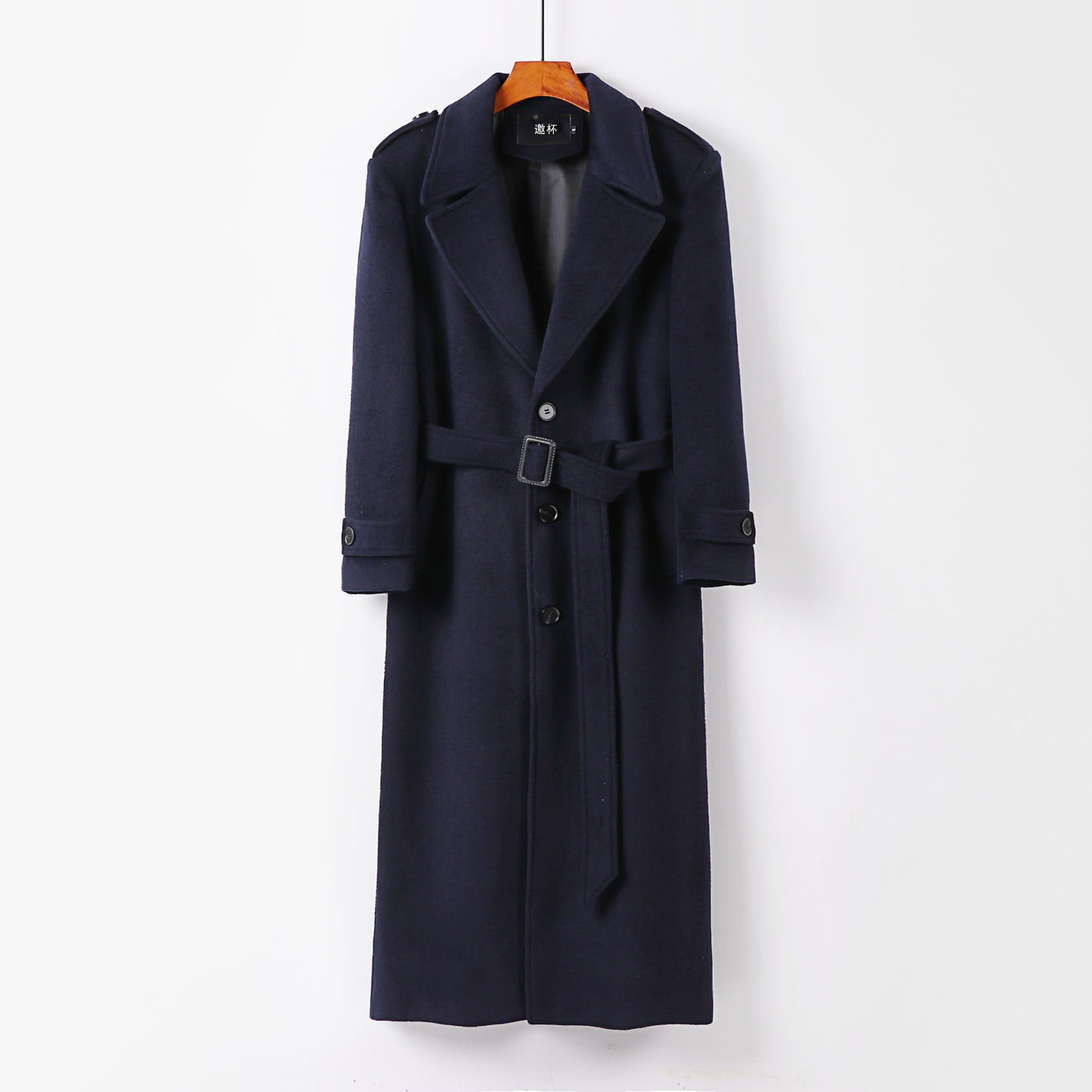 모직 코트 남성 무릎 높이 롱 트렌치코트 남성 가을 겨울 신상 멋스러운 코트와 롱 코트 롱 소매 라지 사이즈