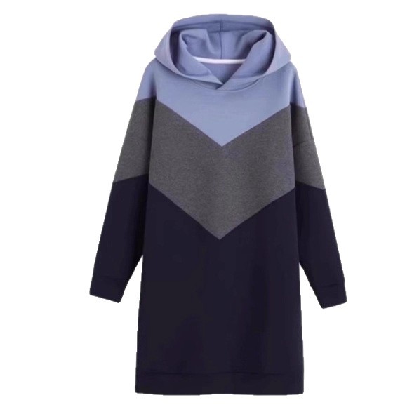 후드 짜임 미디엄 기장 맨투맨 원피스 가을