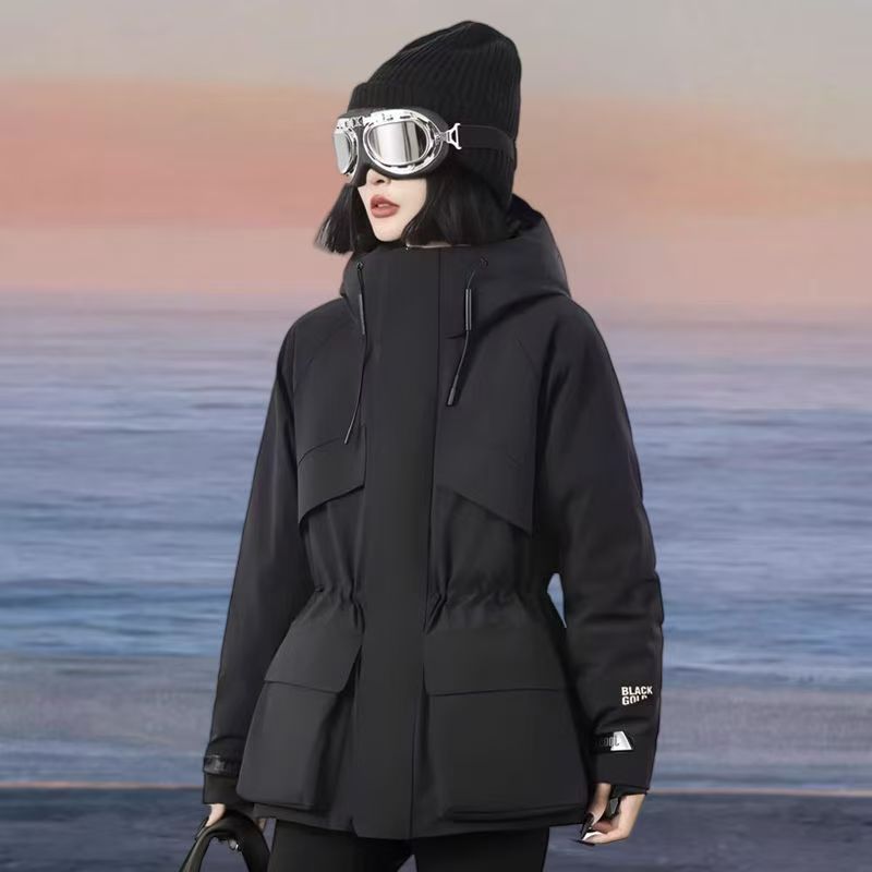 블랙 골드 오리털 패딩 여성 점퍼