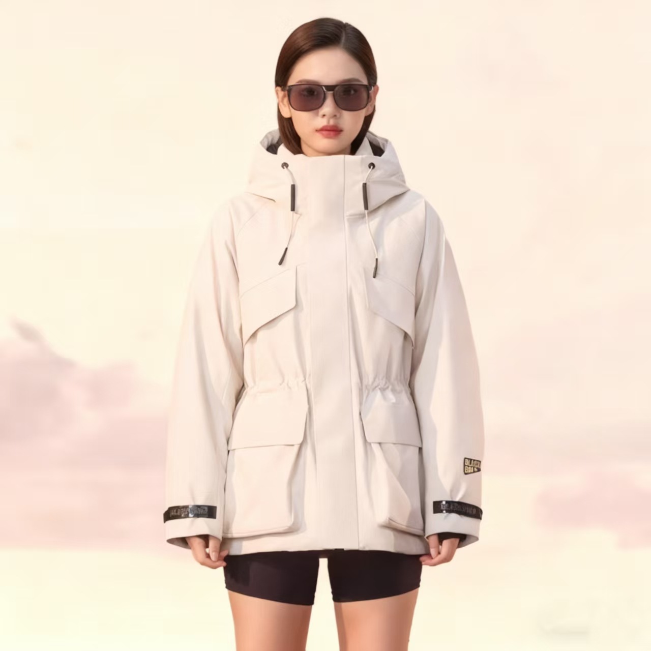 블랙 골드 오리털 패딩 여성 점퍼