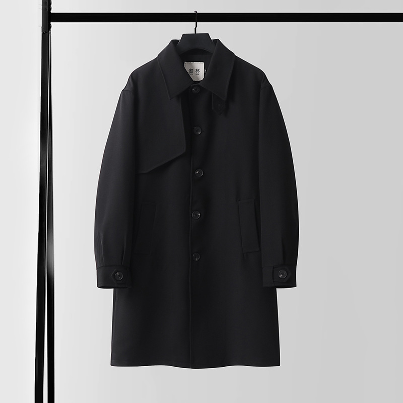 남성복 고퀄리티 가을 신상 남성 패션 트렌드 루즈한 라지 사이즈 미디엄 기장의 트렌치코트 도매