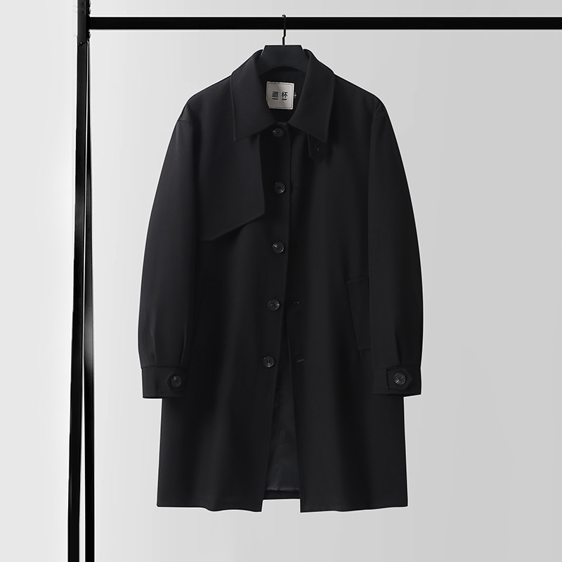 남성복 고퀄리티 가을 신상 남성 패션 트렌드 루즈한 라지 사이즈 미디엄 기장의 트렌치코트 도매